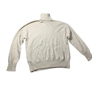 Zara Turtleneck Oatmeal Knit Cropped‎ Sweater Womens Medium 100% Wool